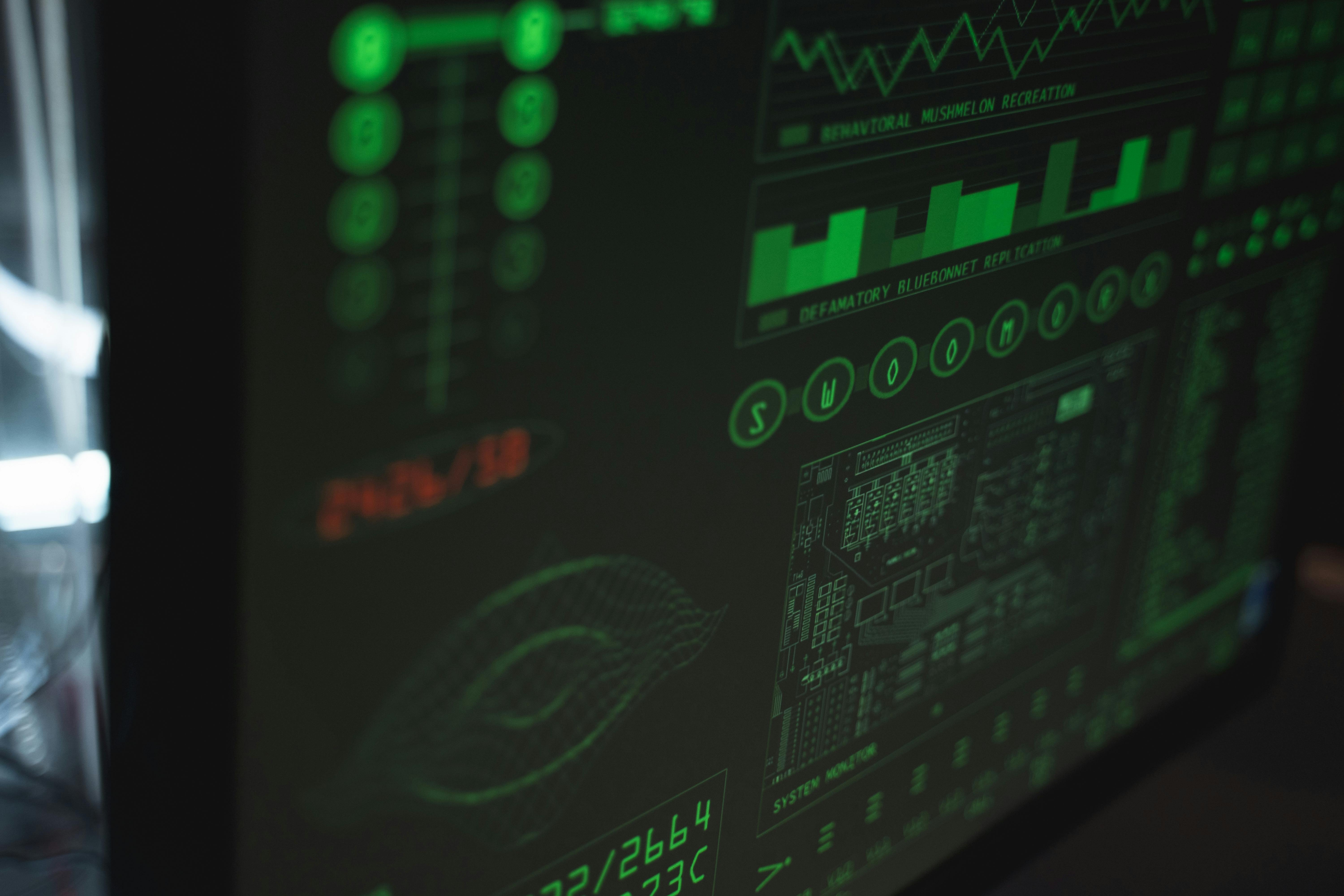 Digital dashboard showing security alerts